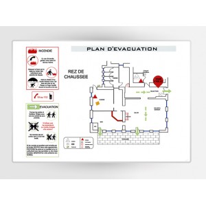 Impression Plan d'Evacuation sur PVC A5 210 x 148mm