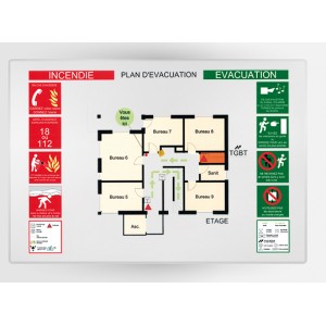 Impression Plan d'Evacuation sur Plexi A2 420 x 594mm